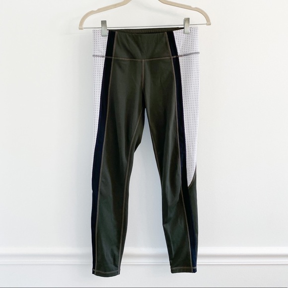 Athleta Pants - Athleta Green Stripe High Rise Contender Tight Legging